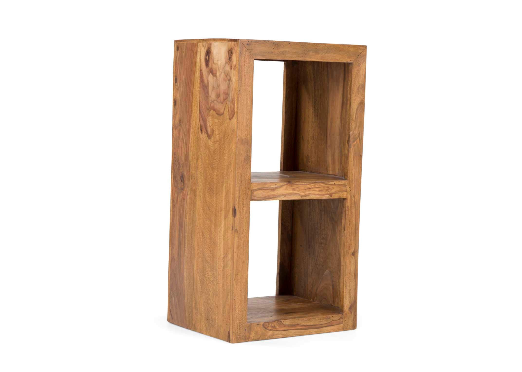 Two Section Wood Display Unit Cube, Atlas Sheesham Wood Bookcase