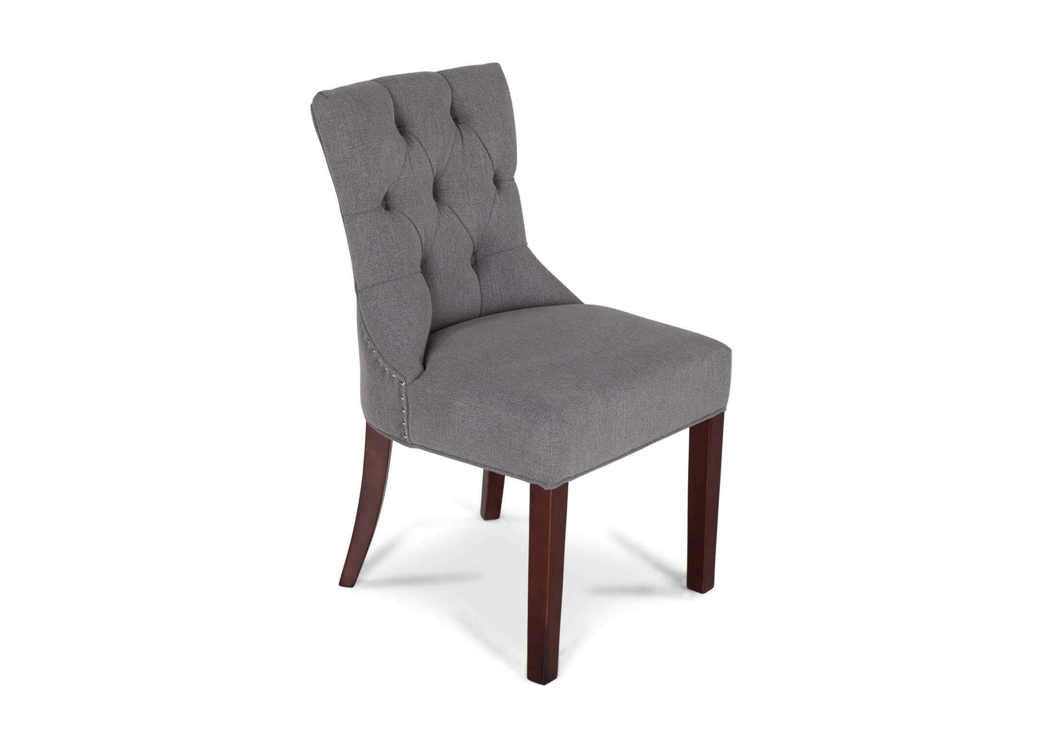 Grey Fabric Natural Oak Legs Chair, Felix Walnut Dining Chair