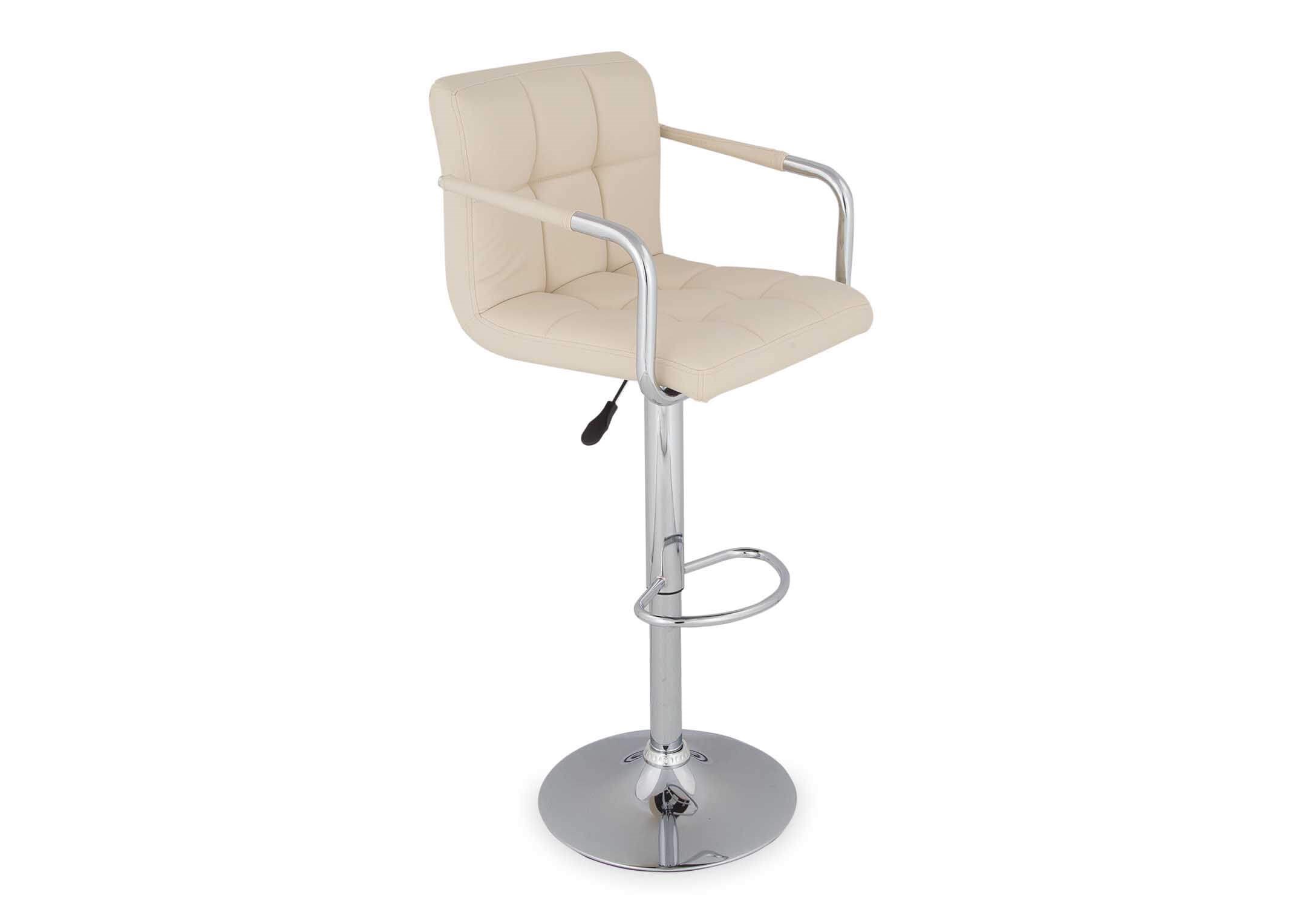 Cream Faux Leather Bar Stool Jasmine, Faux Leather Bar Stools With Arms