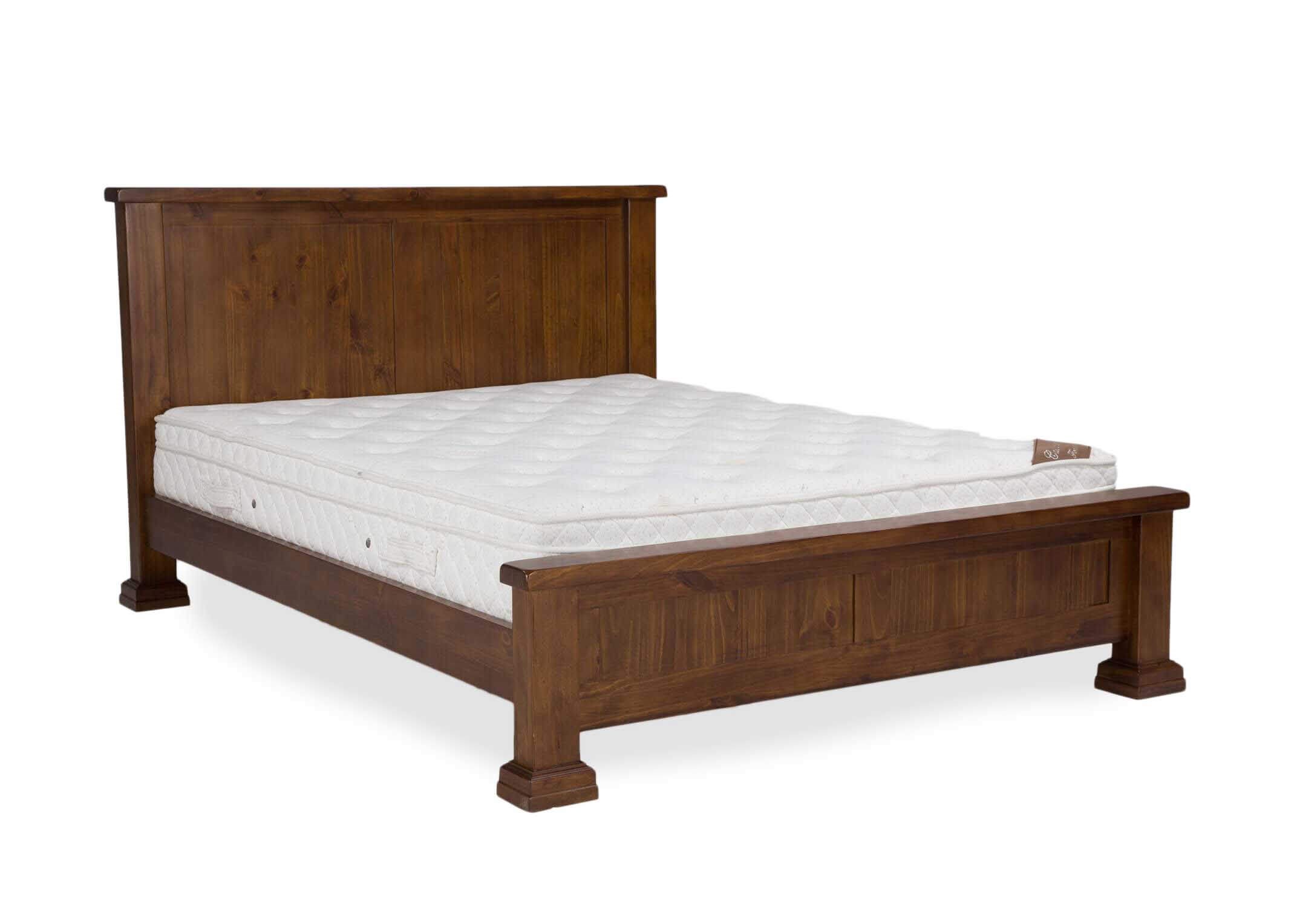 Solid Dark Gloss Wood Bed Frame, Real Wood Bed Frame King