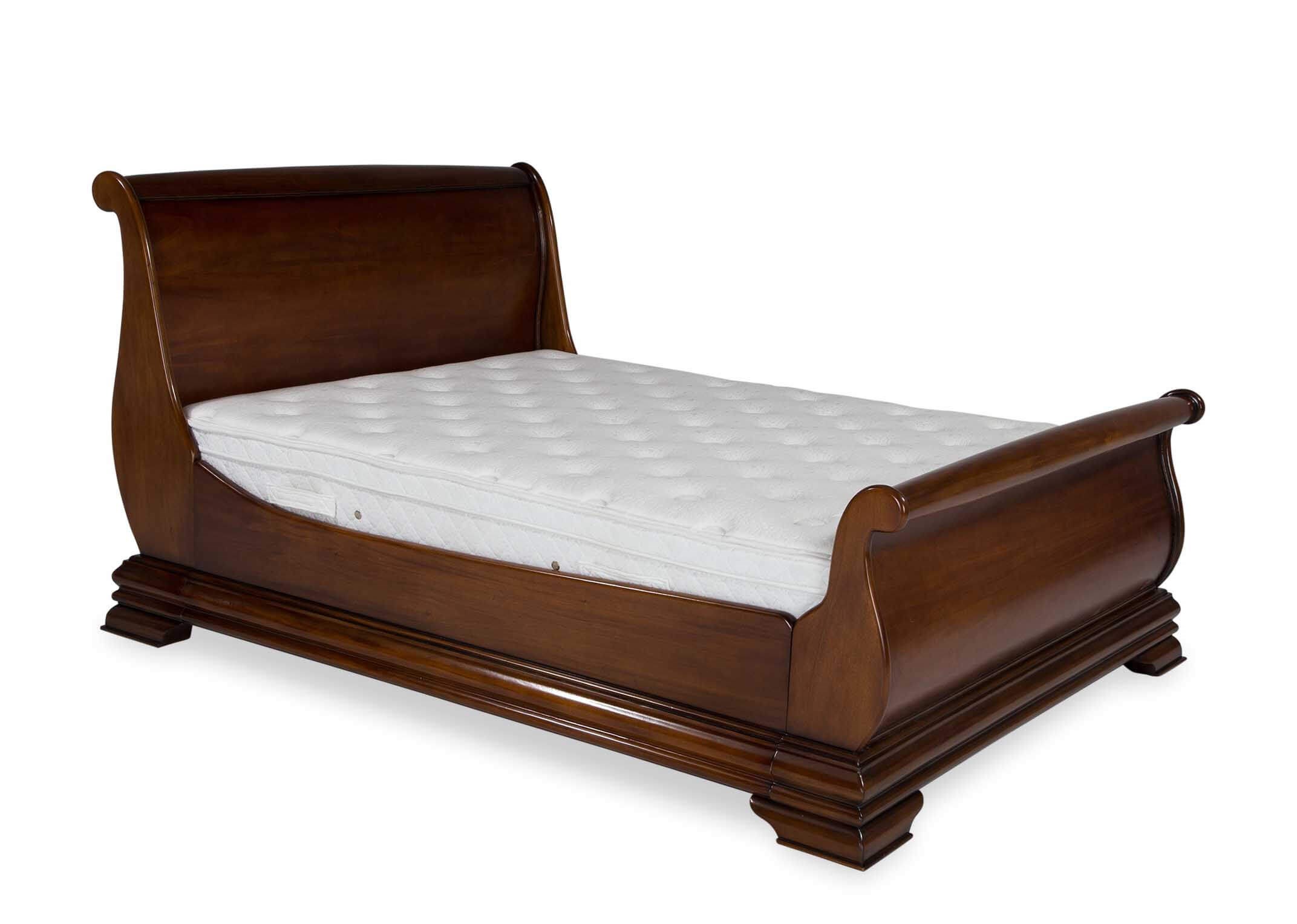 King Size 5 Ft Mahogany Bed Frame, King Size Wooden Sleigh Bed Frame