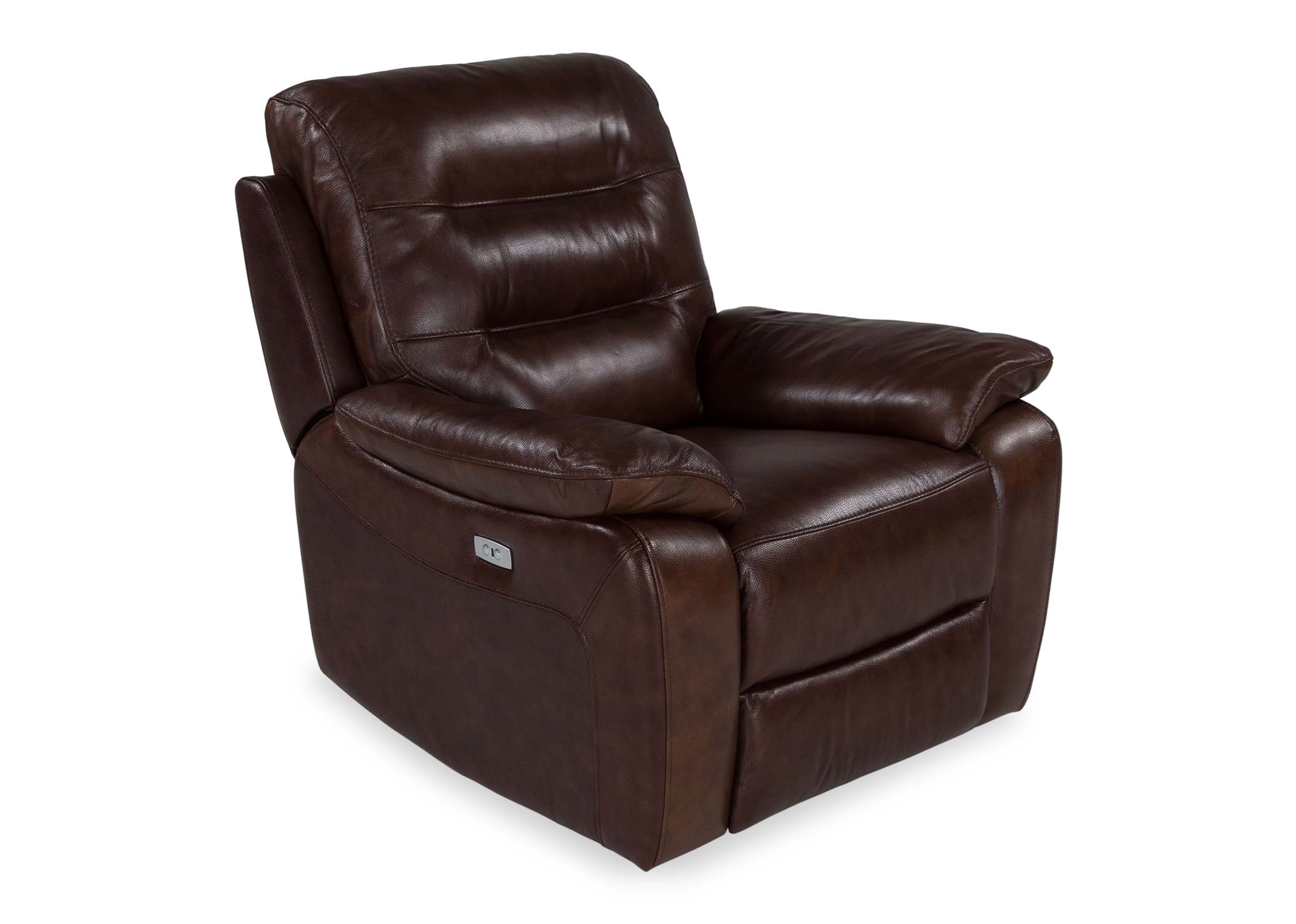 Brown Leather Power Reclining Armchair, Distressed Leather Recliners