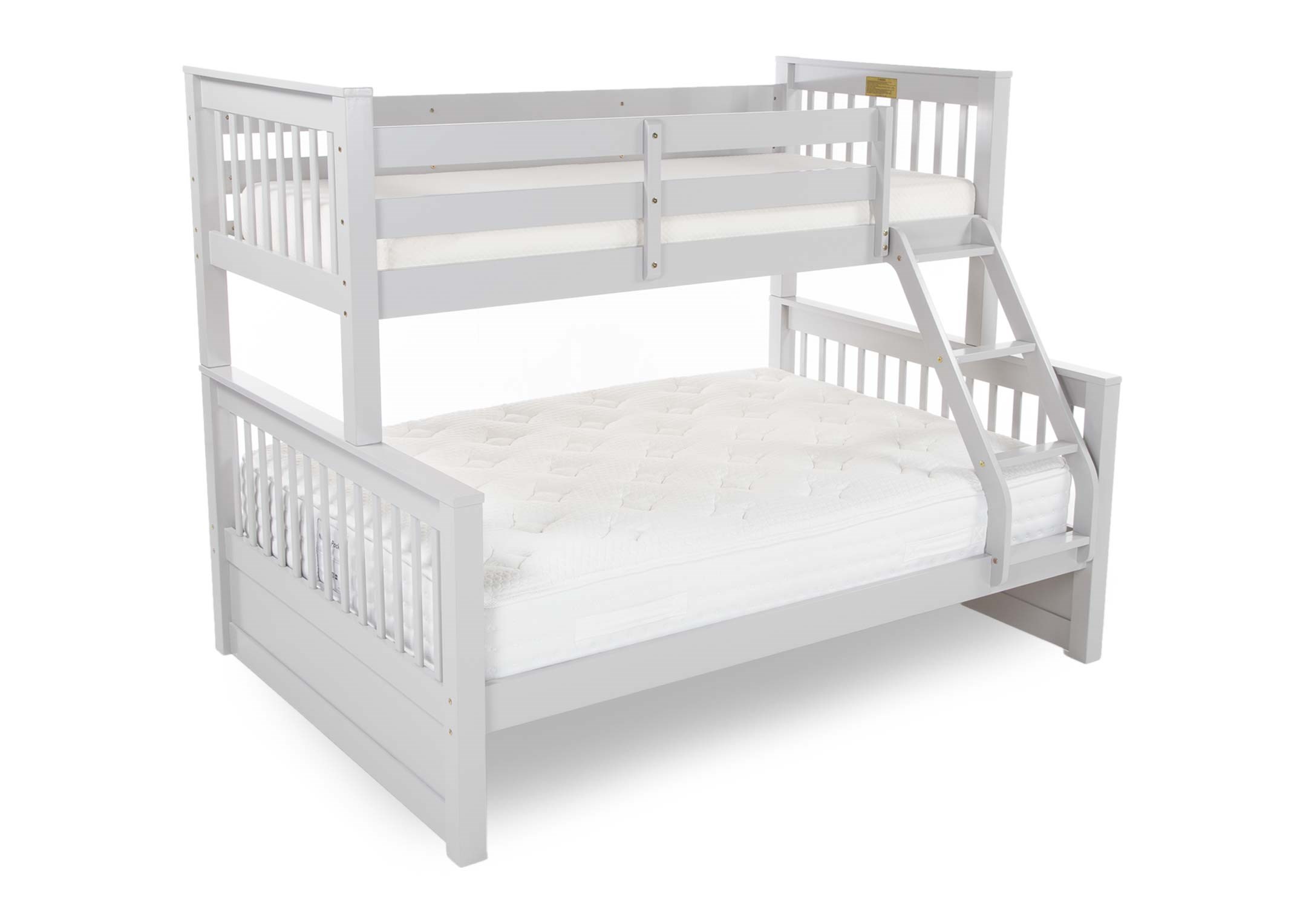 Grey Solid Wood Twin Bunk Bed - Lara - Ez Living Furniture