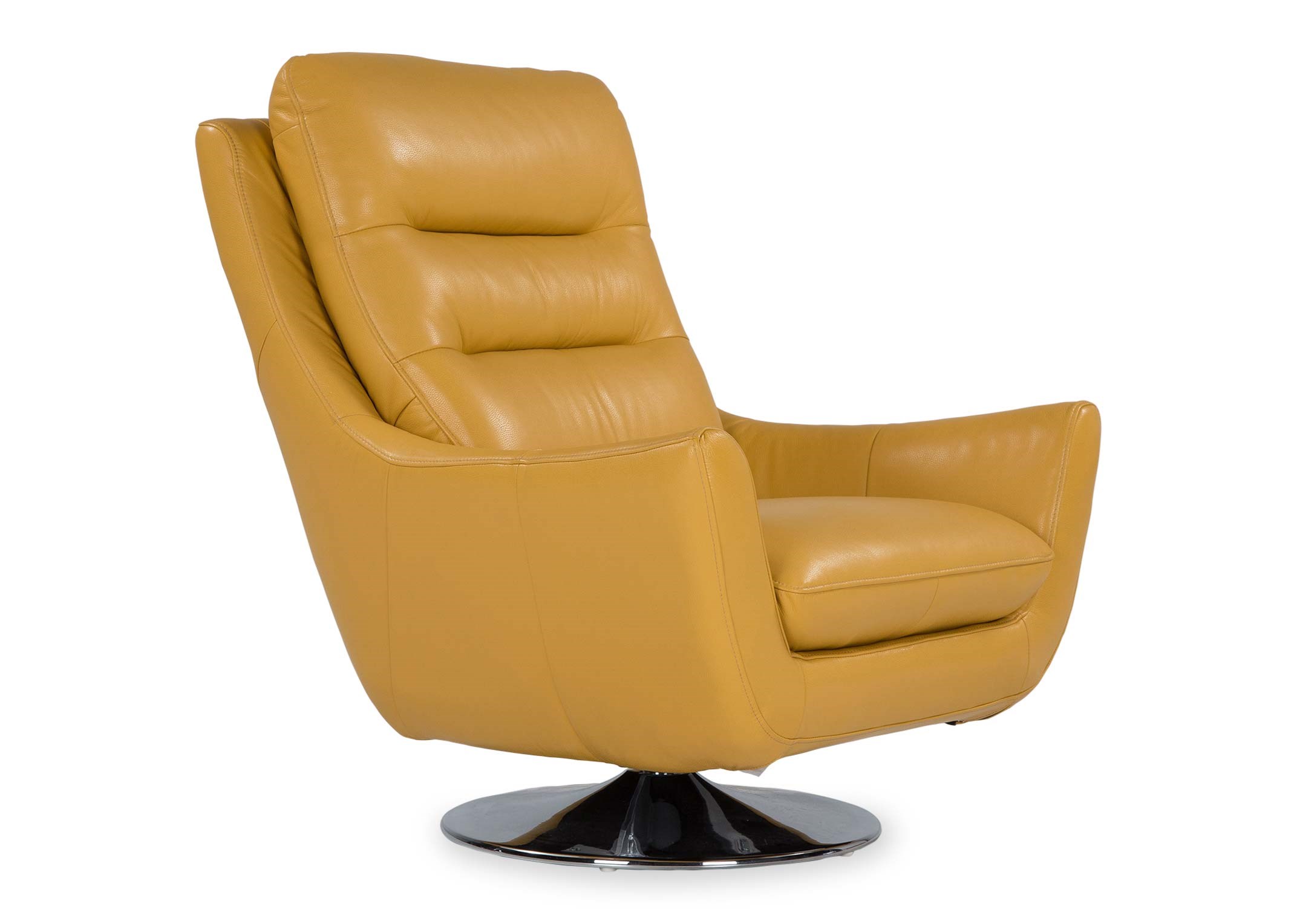Yellow Leather Swivel Chair Swift, Yellow Leather Chair