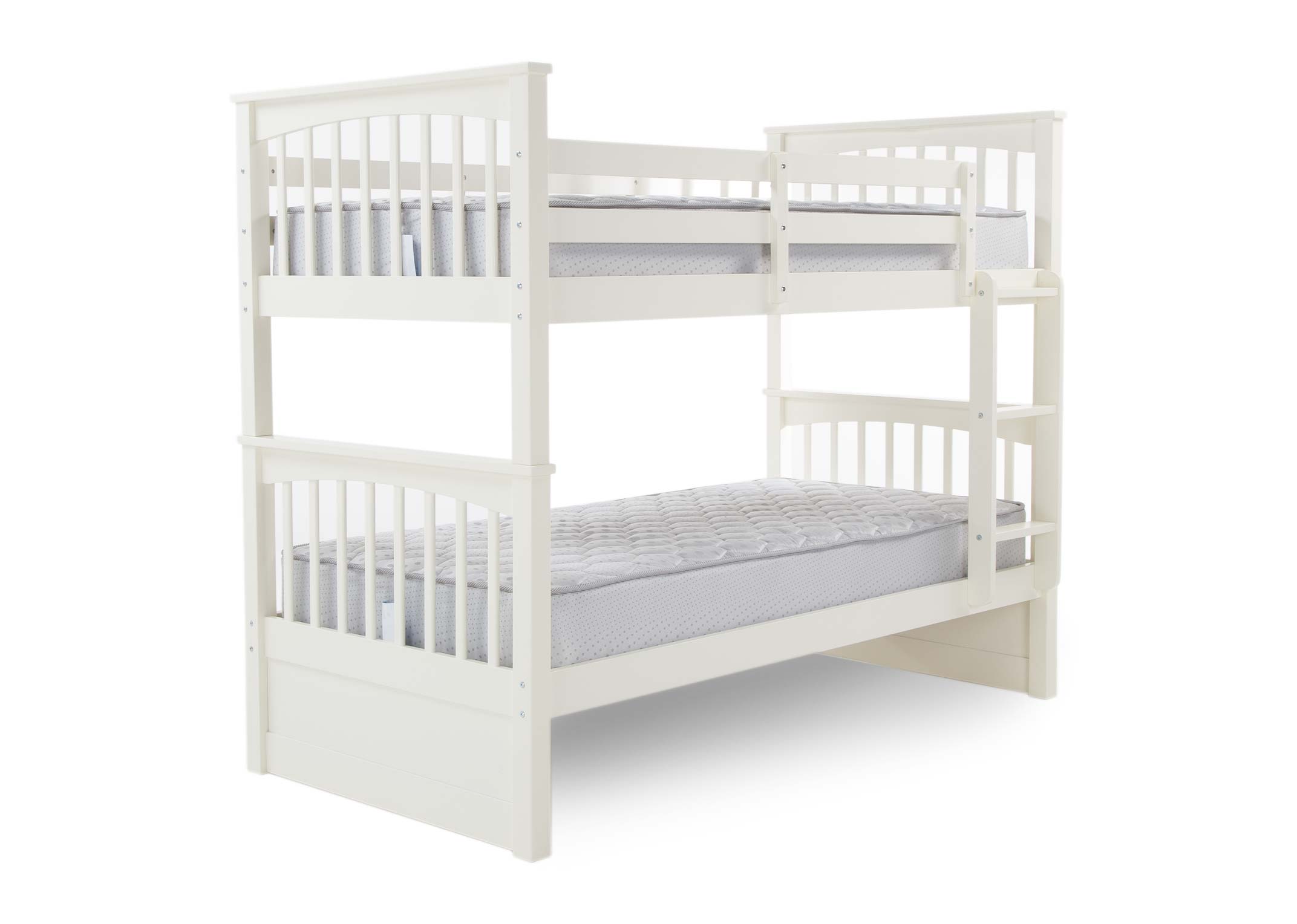 Single 3 Ft Off White Bunk Beds, White Bunk Beds With Double Bed