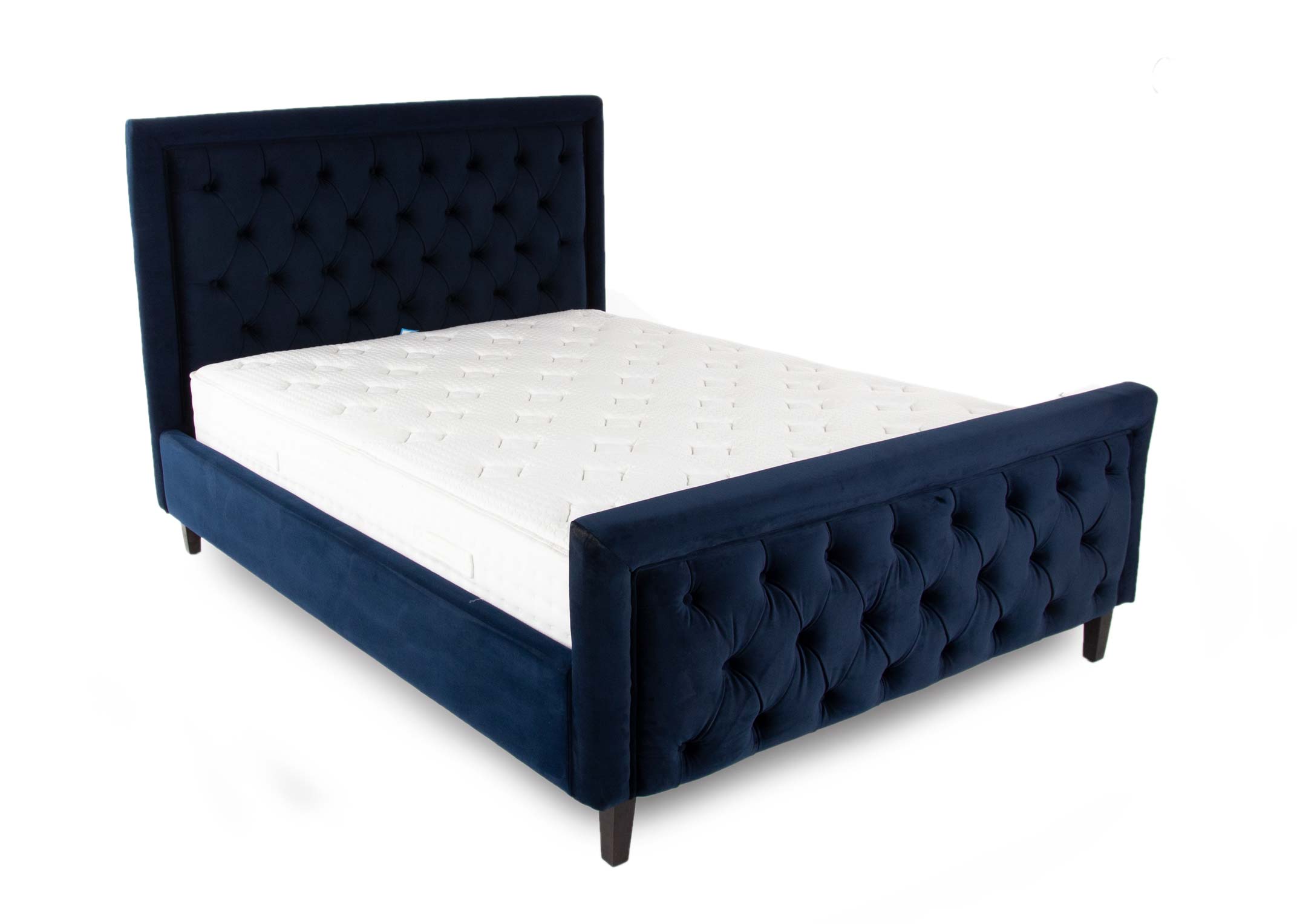 King Size 5ft Blue Velvet Bed Frame, Navy Bed Frame King Size