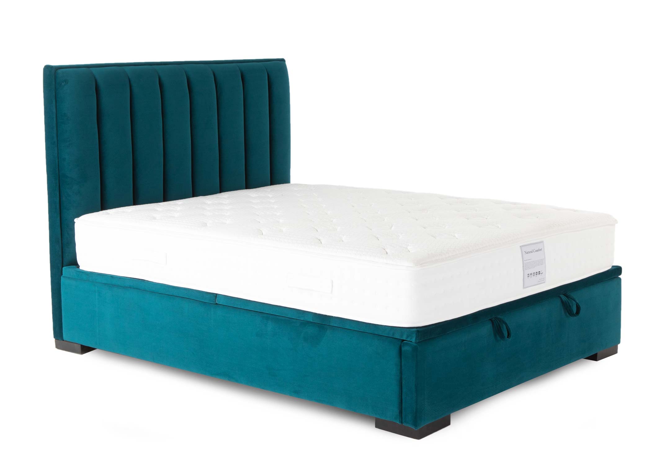 King Size 5ft Teal Velvet Ottoman Bed, Liberty King Size Bed