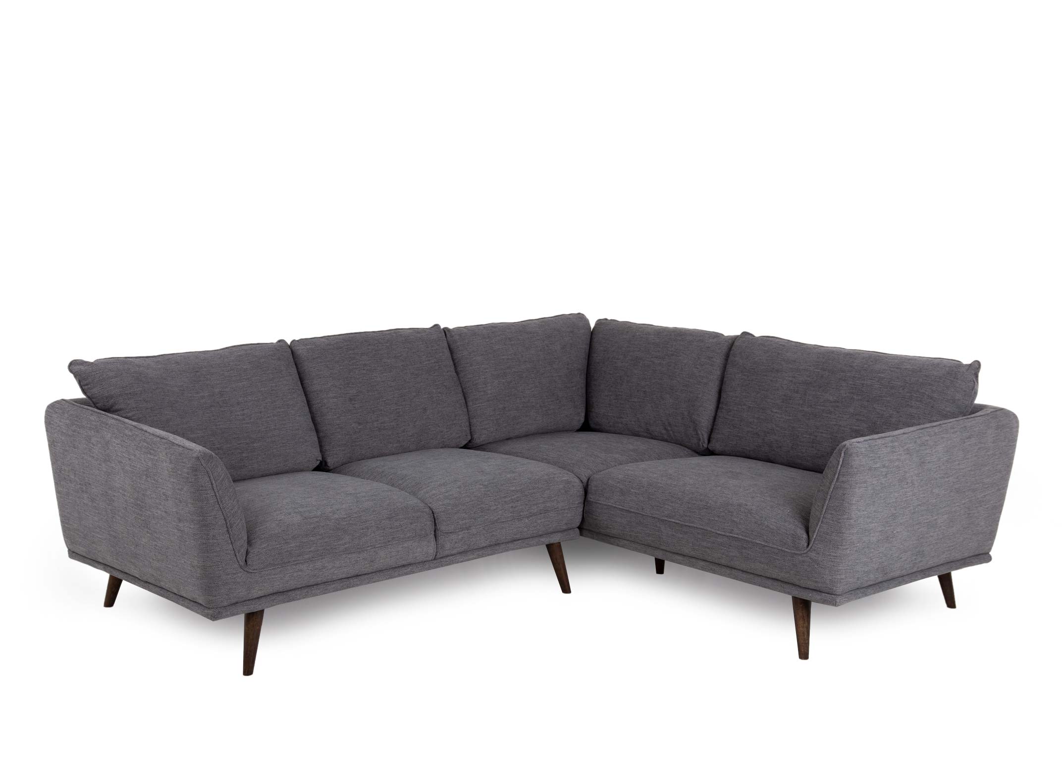 Dark Grey Fabric Lhf Corner Sofa