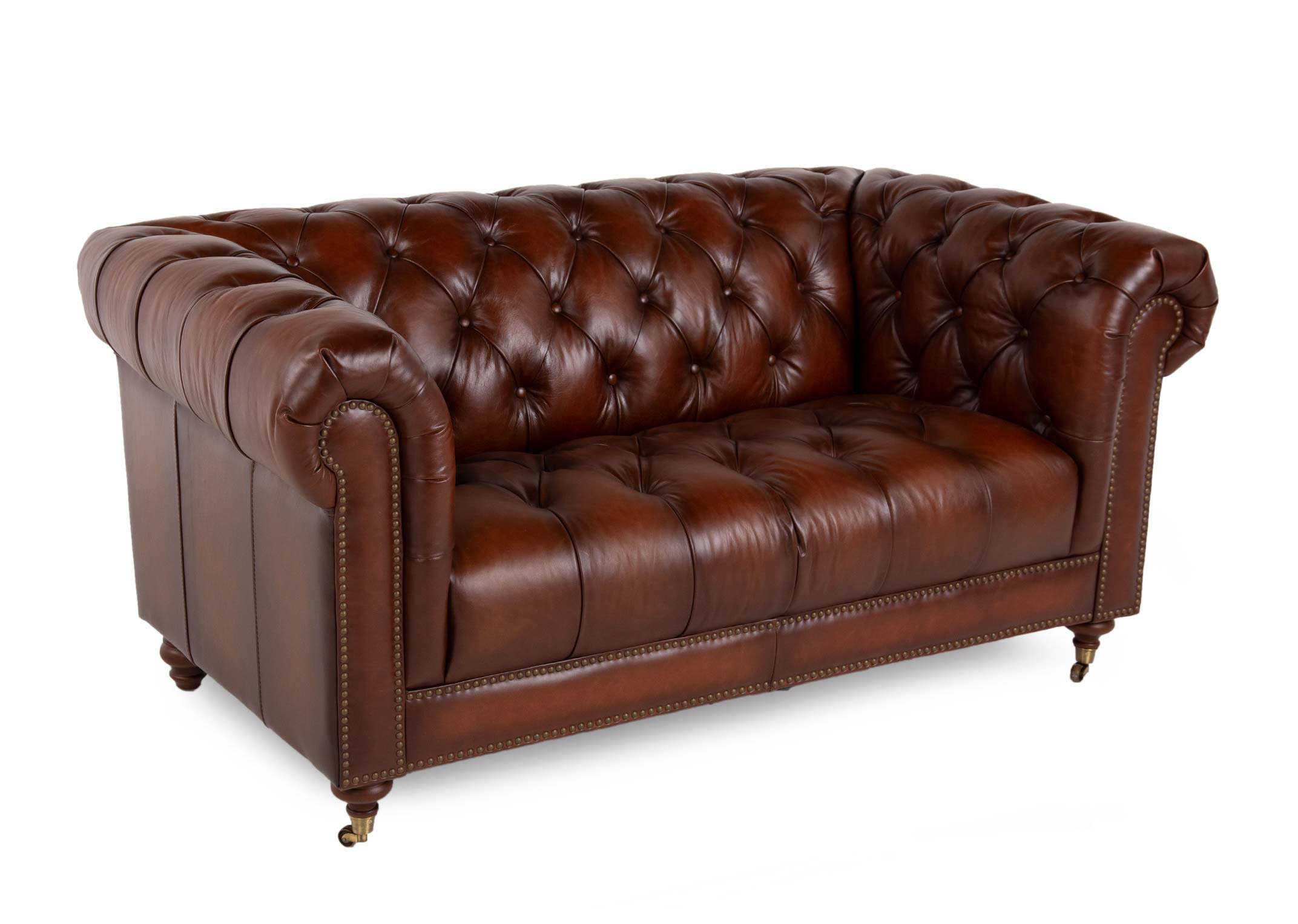2 Seater Vintage Brown Leather Sofa