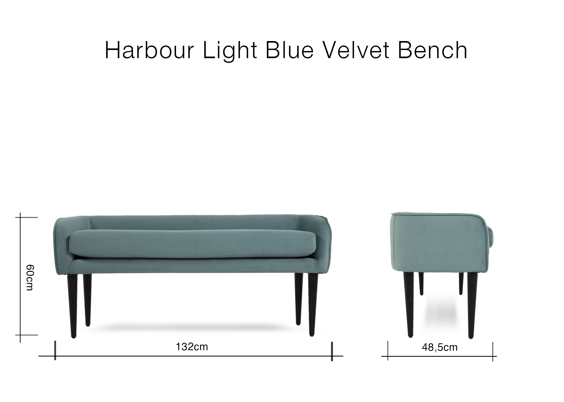 13+ Light Blue Velvet Bench