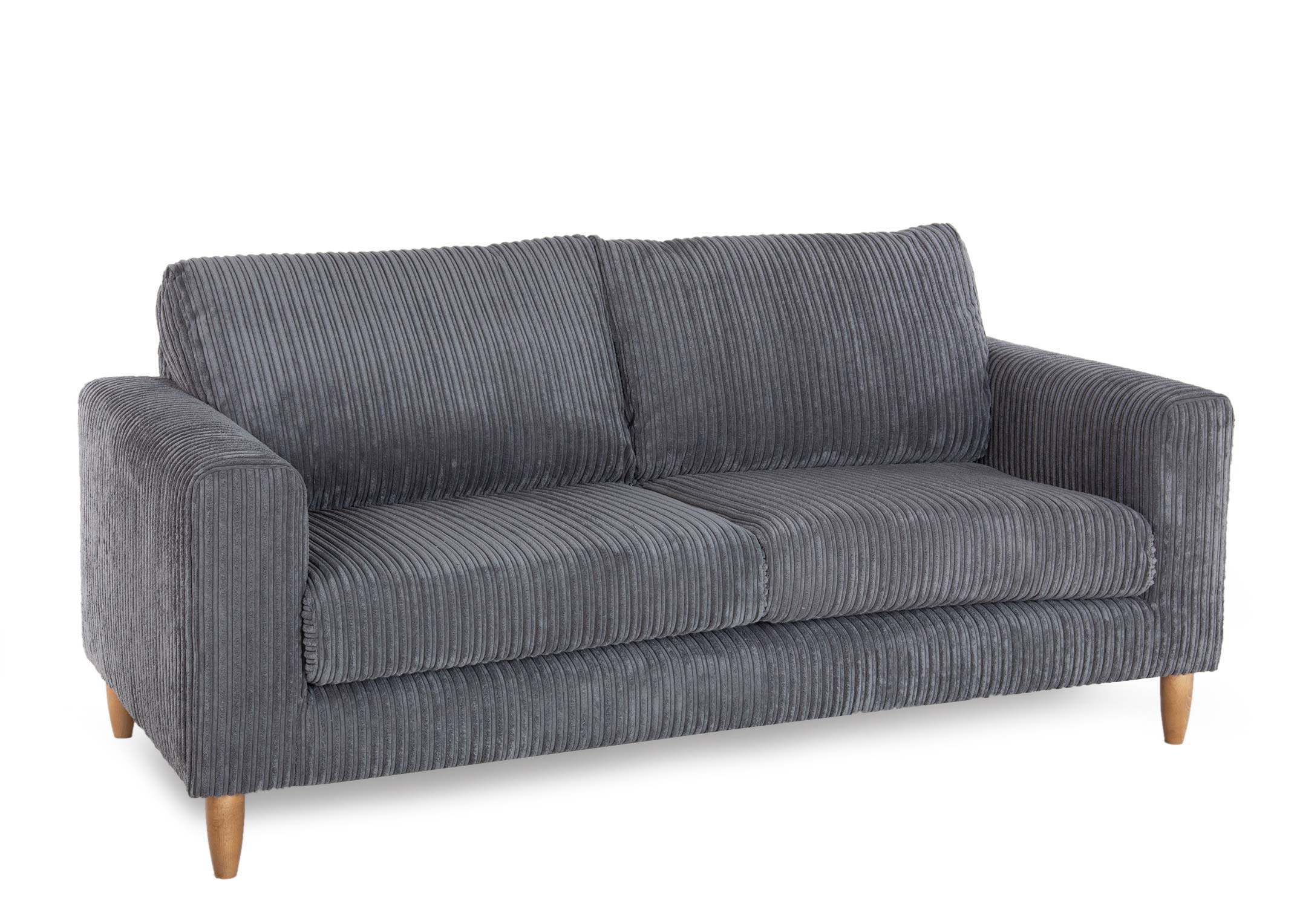 3 Seater Dark Grey Corduroy Sofa