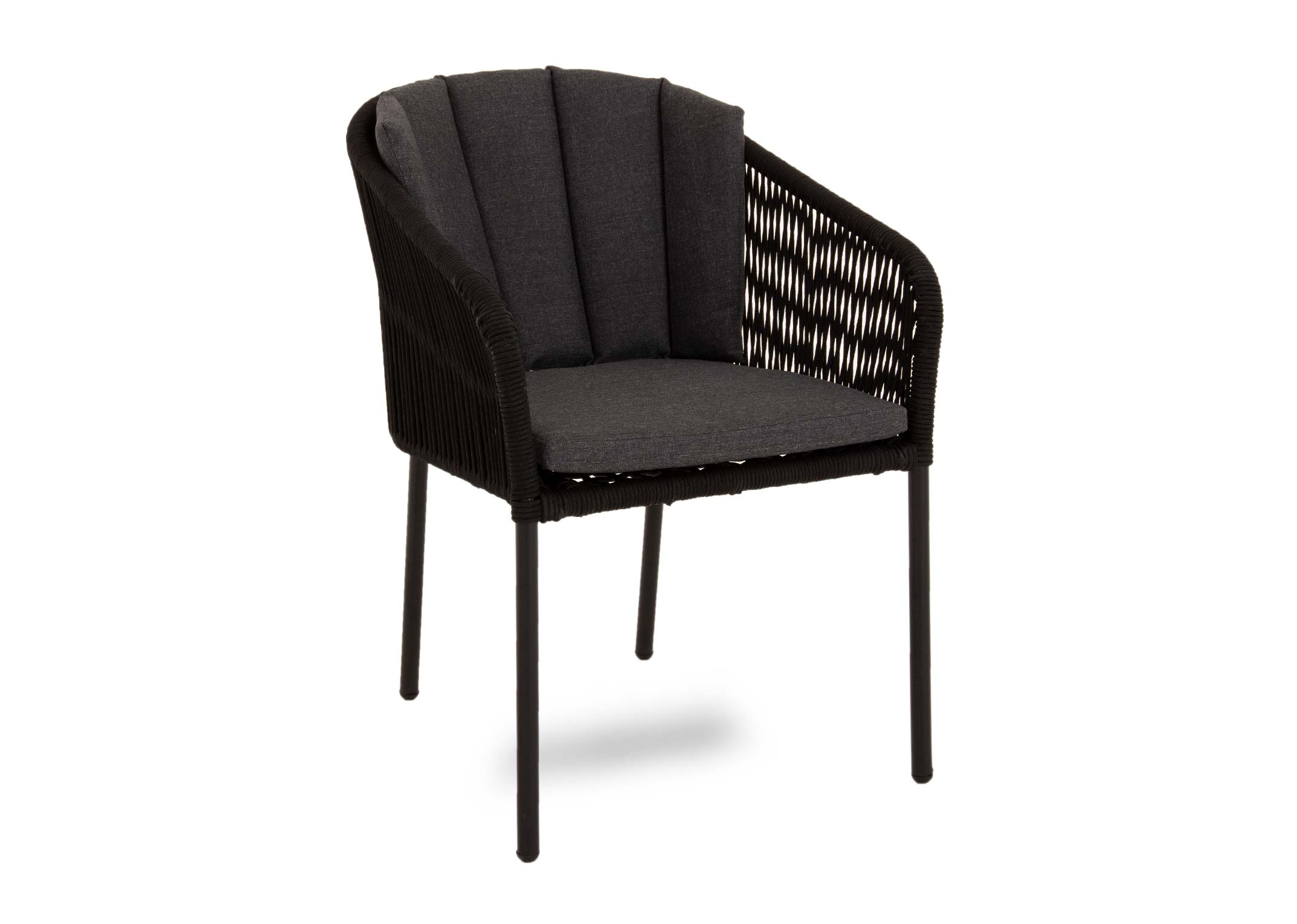 Black Garden Chair with Grey Cushion - Bilbao - EZ Living Furniture