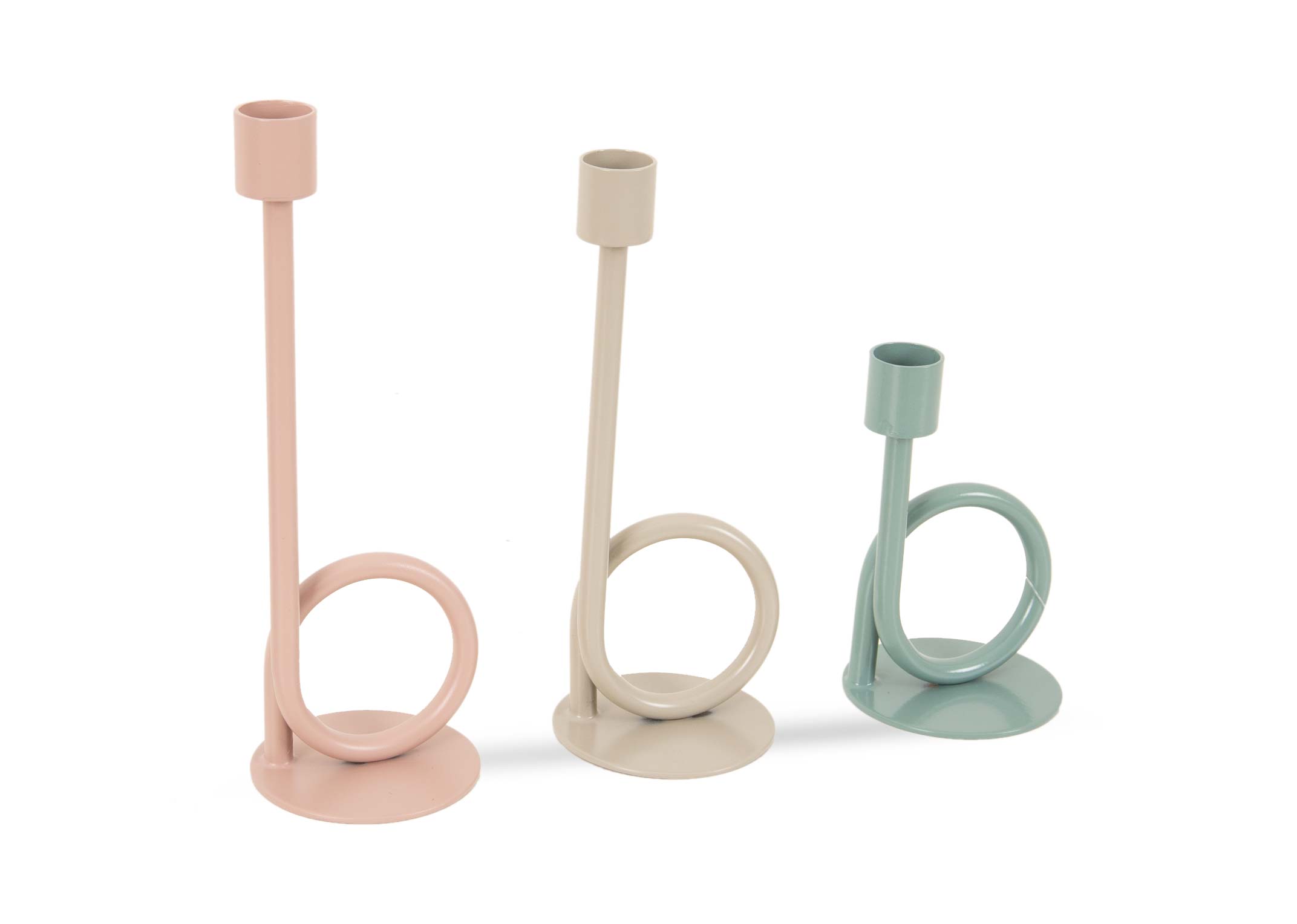 Set of 3 Pastel Outdoor Candle Holders with Handle - Everly - EZ Living  Furniture