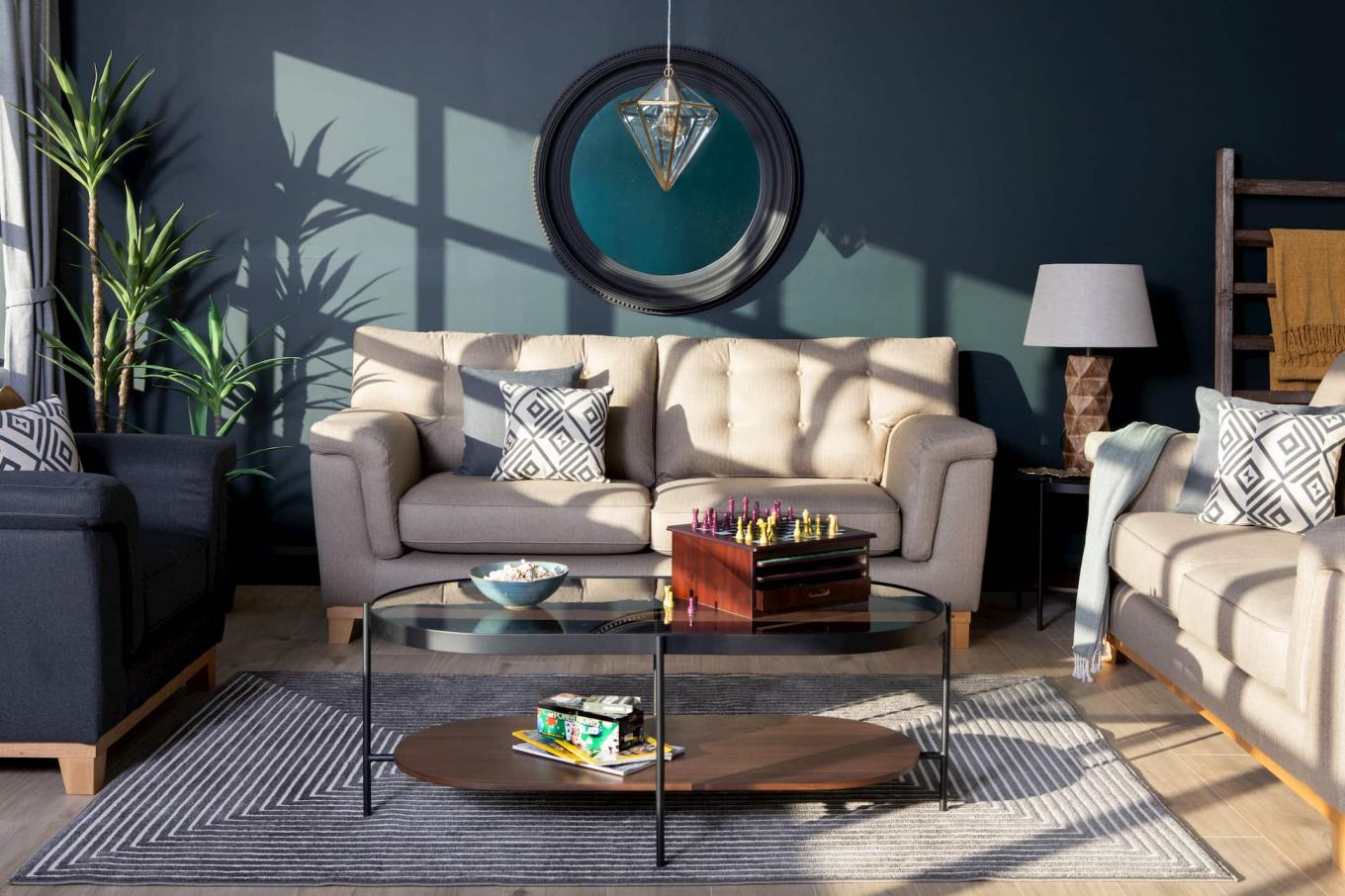 3 Seater Mink Fabric Highback Sofa Fjord Ez Living Furniture